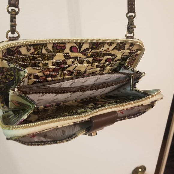 Sakroots Geometric Spirit Desert Owl Crossbody Wallet - Picture 3 of 6